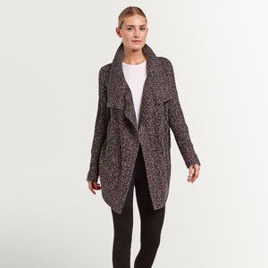 Asymmetrical Knit Marled Cardigan